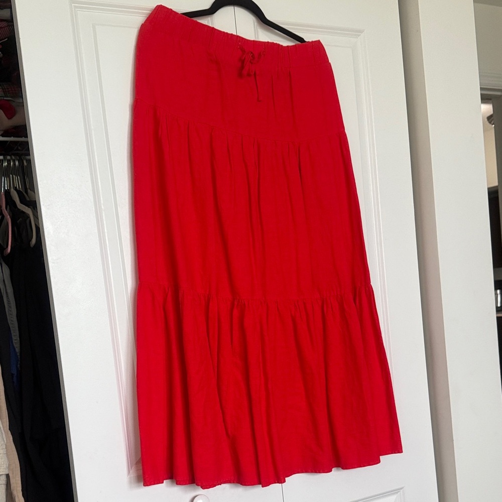 Nicole Miller Vibrant Red Maxi Skirt